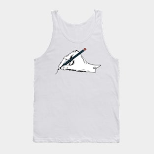 Handwriting Hand Holding Pencil Writer Gift Tank Top